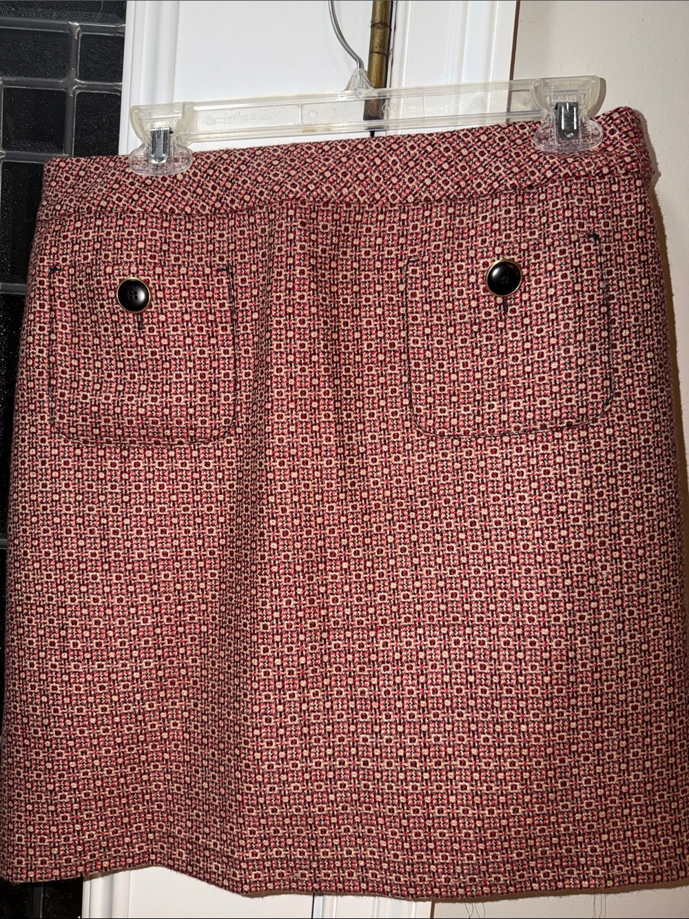 LOFT Pink Patterned Pocket Mini Skirt
